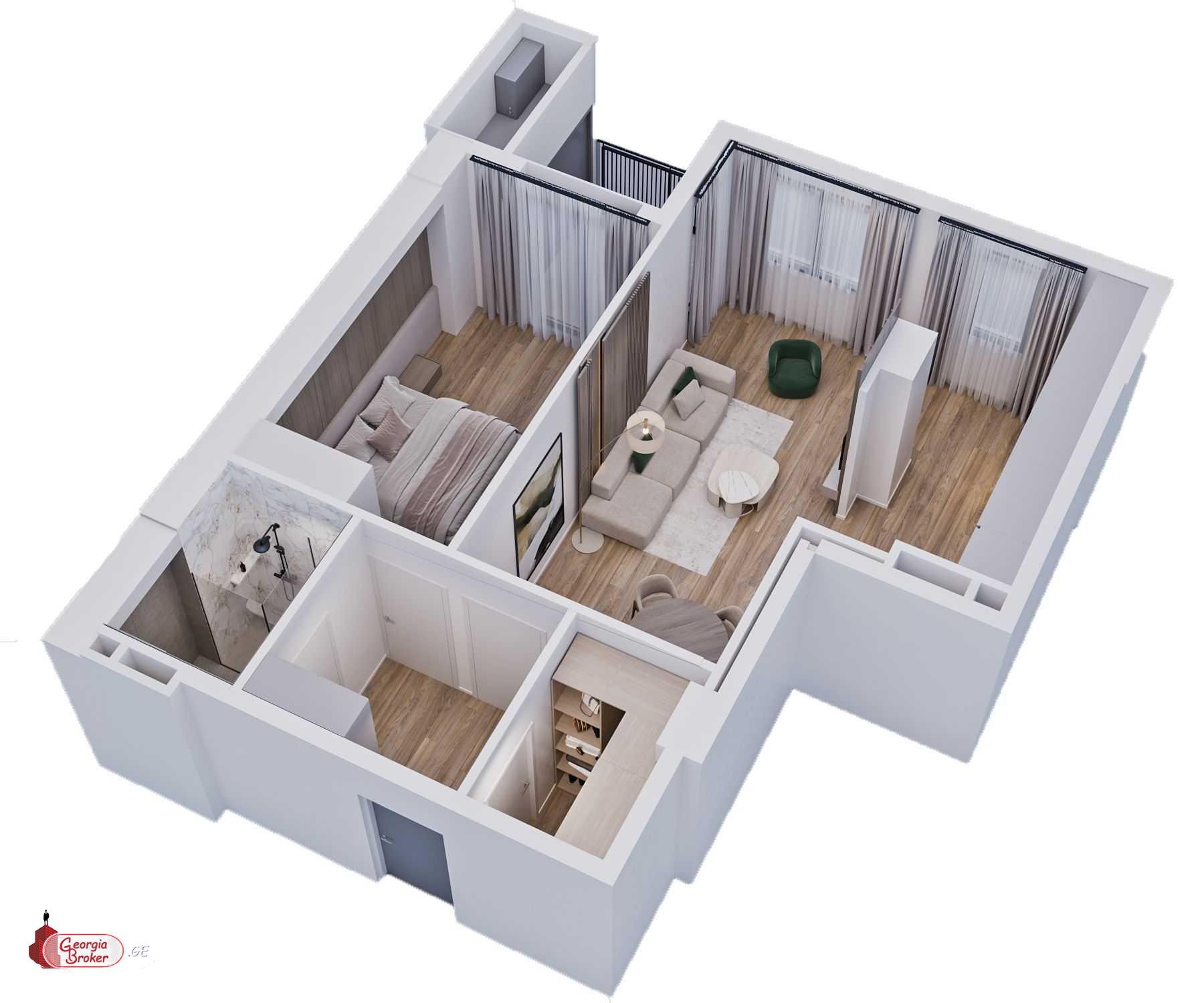 იყიდება ახალი გარემონტებული 2 ოთახიანი ბინა