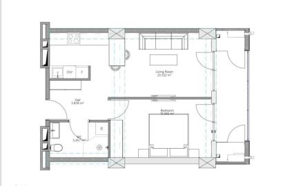 nearly repaired 2-room apartment for sale