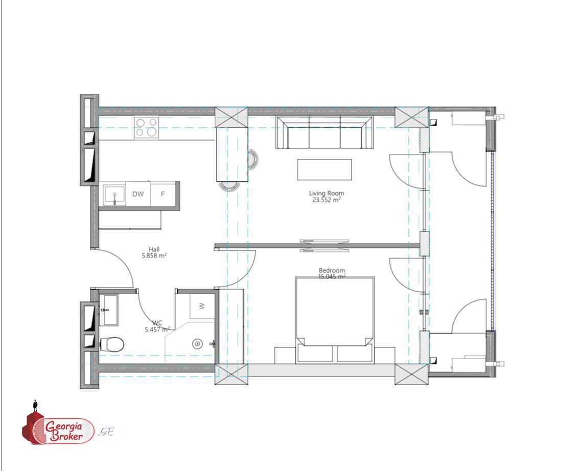 იყიდება ახალი გარემონტებული 2 ოთახიანი ბინა