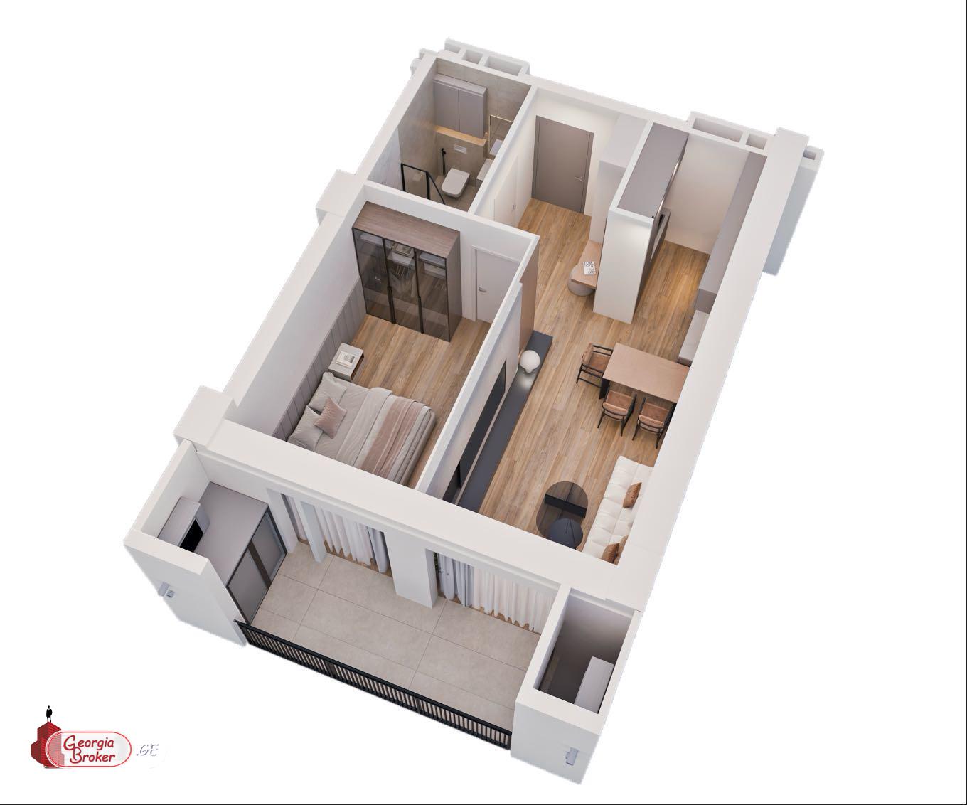 იყიდება ახალი გარემონტებული 2 ოთახიანი ბინა