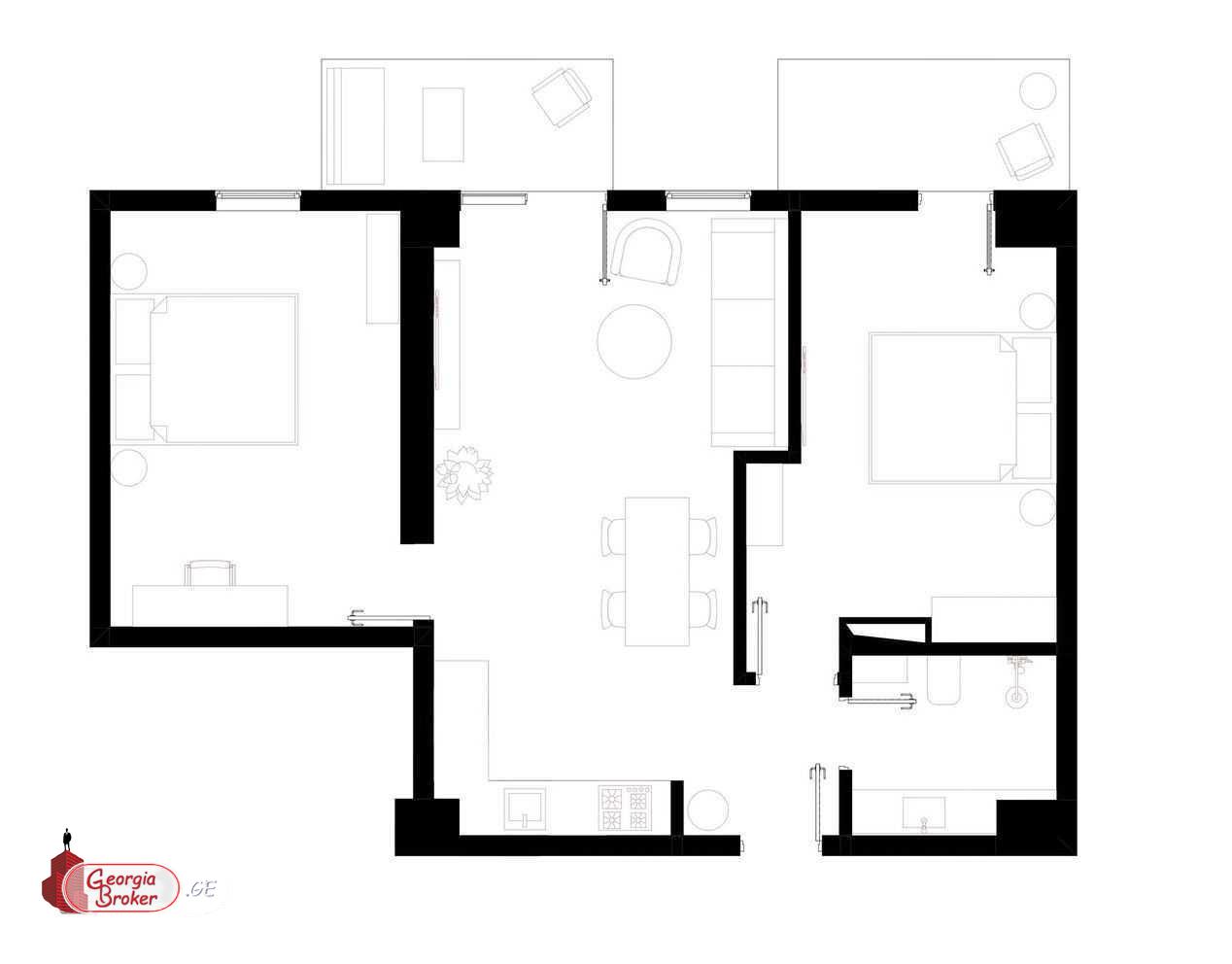 nearly repaired 3-room apartment for sale
