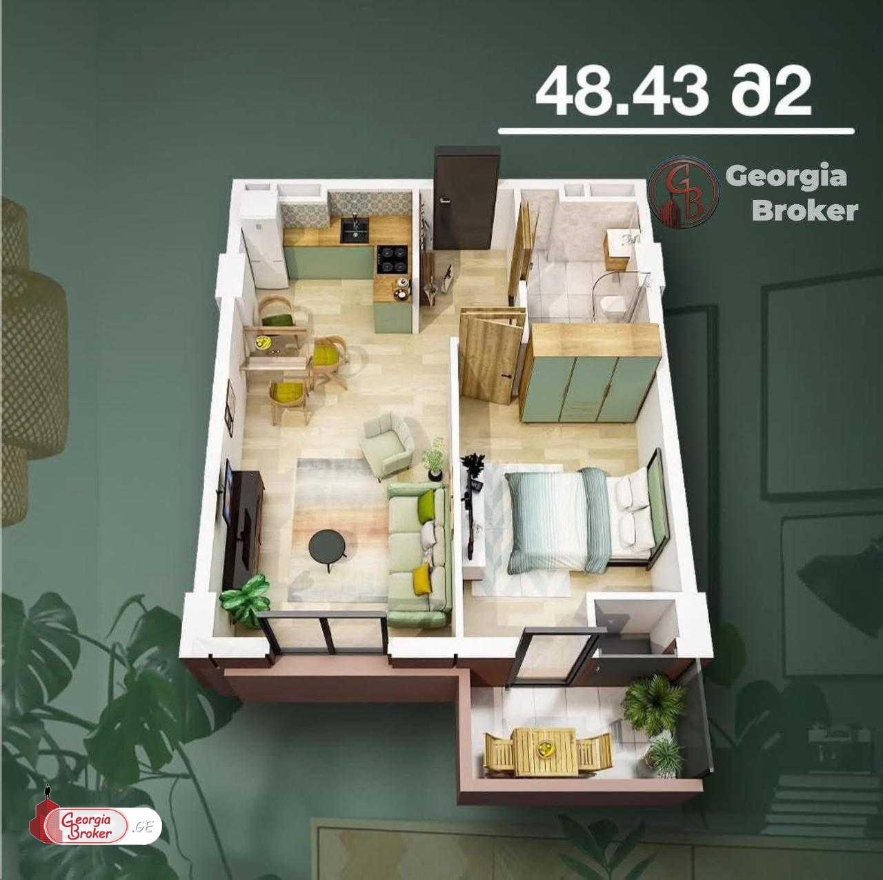 იყიდება ახალი გარემონტებული 2 ოთახიანი ბინა