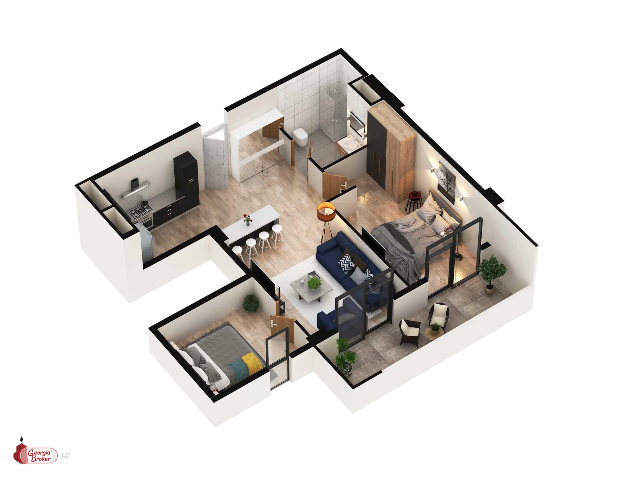 nearly repaired 3-room apartment for sale