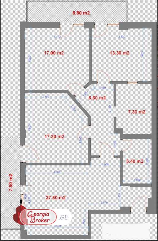 nearly repaired 5-room apartment for sale