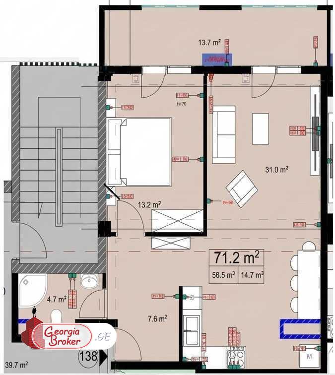 продается квартира с новым ремонтом 2-комнаты