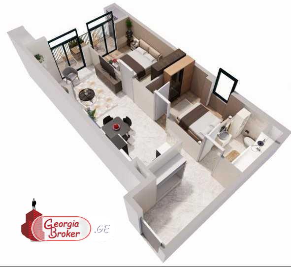 იყიდება ახალი აშენებული 3 ოთახიანი ბინა