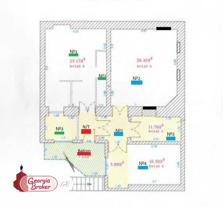 nearly repaired 3-room apartment for sale