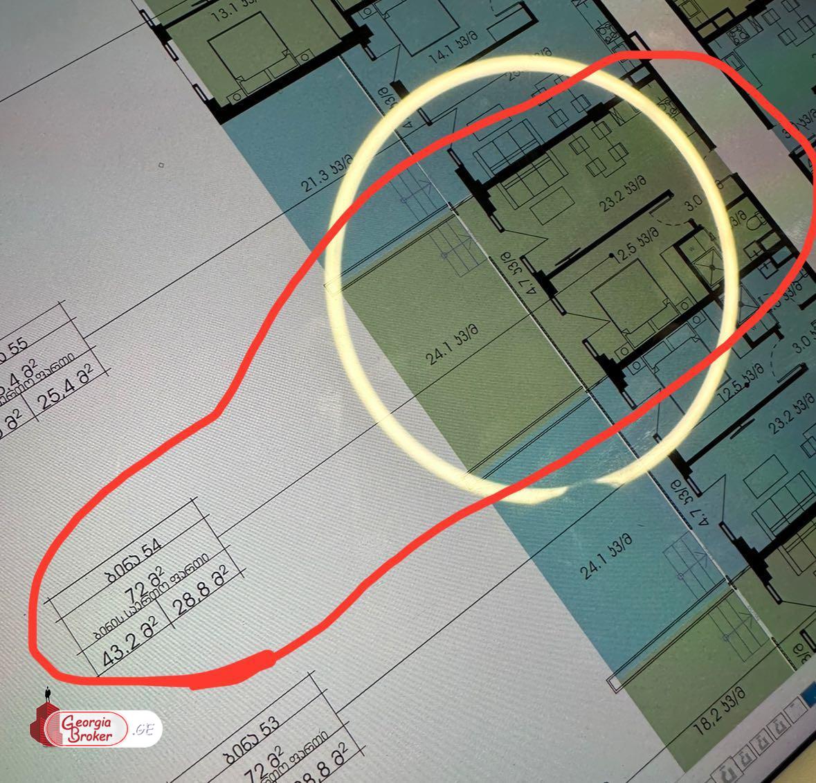 იყიდება ახალი აშენებული 2 ოთახიანი ბინა