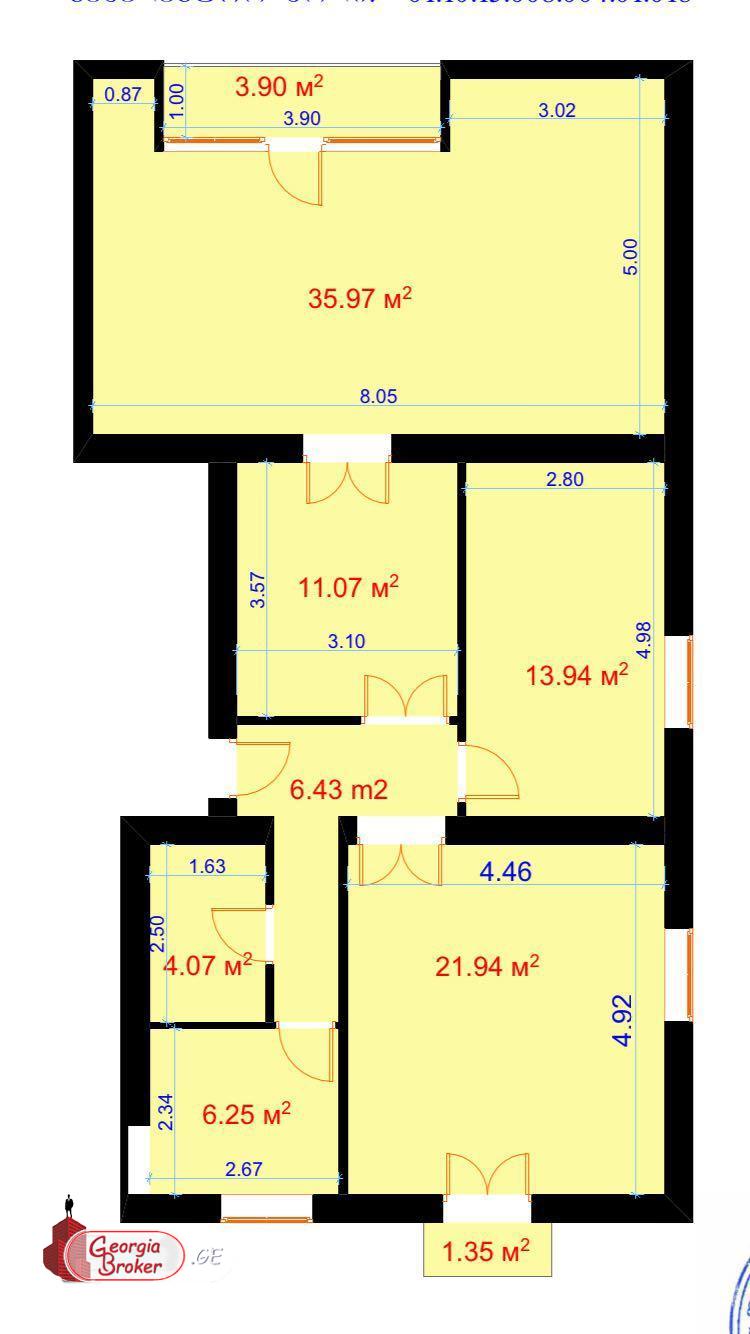 nearly repaired 5-room apartment for sale