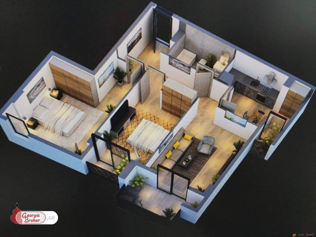 new build 3-room apartment for sale