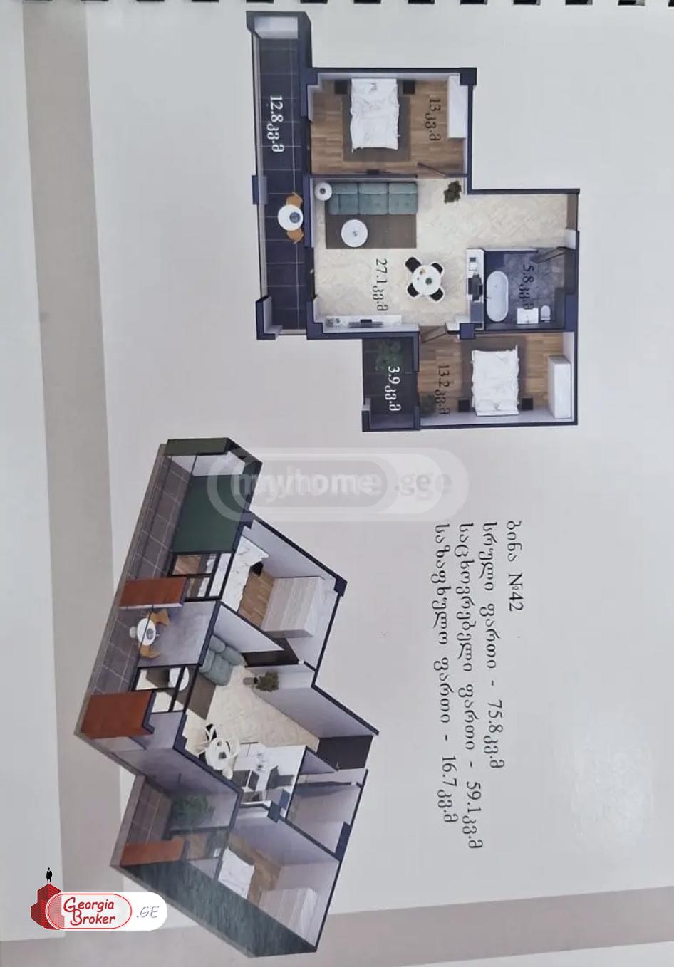 new build 3-room apartment for sale